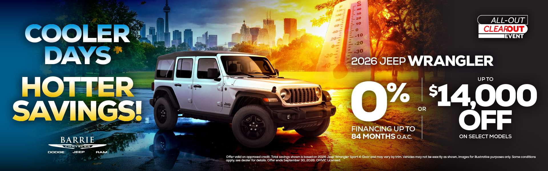 2026 Jeep Wrangler - 0% Financing For Up To 84 Months O.A.C.* OR Up To $14,000 Off On Select Models